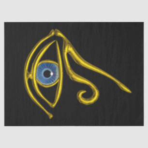 BLAUE TALISMAN HORUS EYE Gold Ägyptisch Seidenpapier
