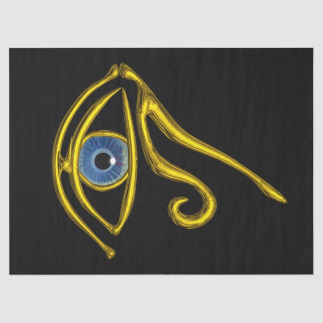 BLAUE TALISMAN HORUS EYE Gold Ägyptisch Seidenpapier (Vorderseite)