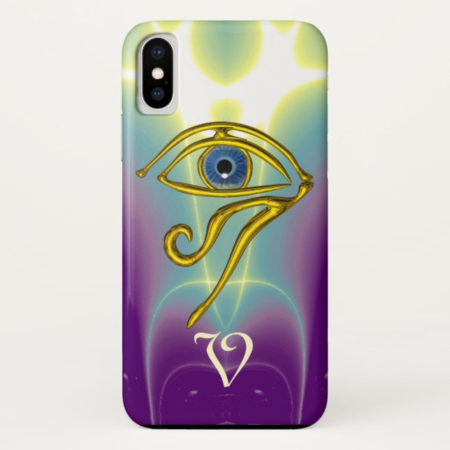 BLAUE TALISMAN MONOGRAMM Aquamarin, Lila Case-Mate iPhone Hülle (Rückseite)