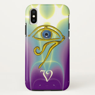 BLAUE TALISMAN MONOGRAMM Aquamarin, Lila iPhone XS Hülle
