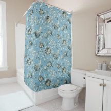 Blaue Tansy-Blume Modernes Vintage-Blumen-Toile
