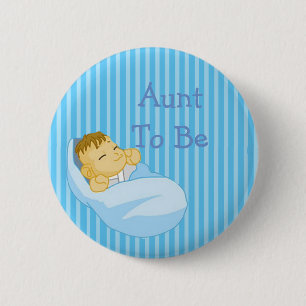 Blaue Tante als Baby-Showknopf Button