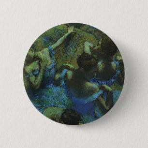 Blaue Tänzerinnen von Edgar Degas, Vintage Impress Button