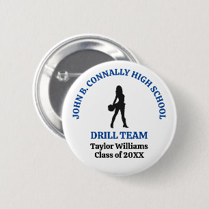 Blaue Tanzteam-Tänzerin der High School personalis Button
