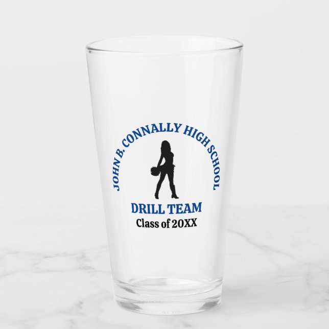 Blaue Tanzteam-Tänzerin der High School personalis Glas (Vorderseite)