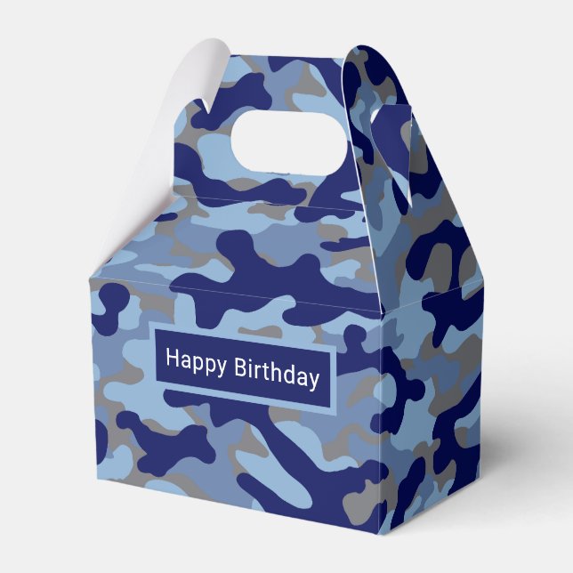 Blaue Tarnung  Geschenkschachtel (Vorderseite)