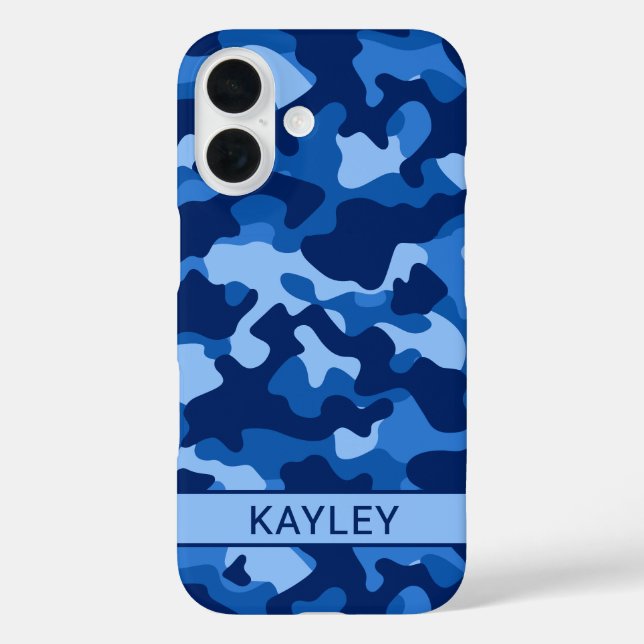 Blaue Tarnung Personalisiert Case-Mate iPhone Hülle (Rückseite)