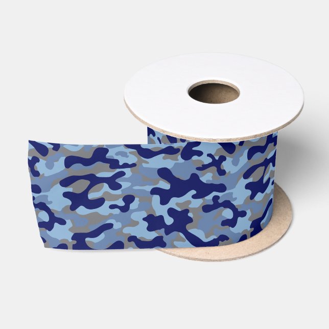 Blaue Tarnung  Satinband (Spule)