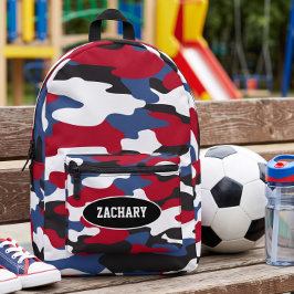 Blaue Tarnung Zurück zur Schule für Jungen Bedruckter Rucksack
