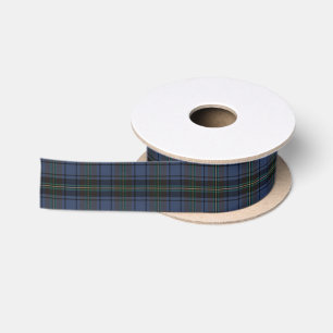Blaue Tartan-Karierung Satinband
