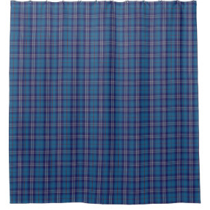 Blaue Tartan-Schottenkilt Duschvorhang