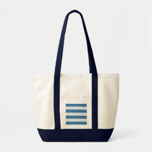 Blaue Tasche mit horizontalem Streifen
