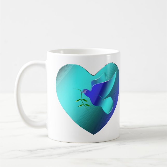Blaue Taube des Sky Heart Kaffeetasse (Links)