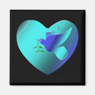 Blaue Taube des Sky Heart Magnet