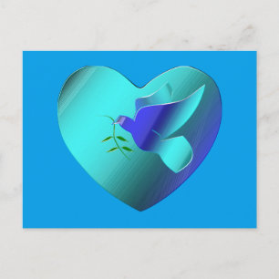 Blaue Taube des Sky Heart Postkarte