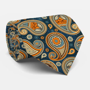 Blaue Teal elegante Vintage-Paisleymuster Krawatte