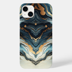 Blaue Teal Gold Achat Moderne Glamour Elegante Str Case-Mate iPhone 14 Plus Hülle