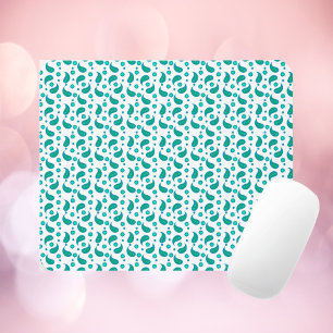 Blaue Teal-Paisley-Blumenmuster nahtlos Mousepad