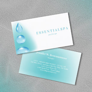 Blaue Teal Spirituelle Wassertropfen Reiki Yoga Ze Visitenkarte