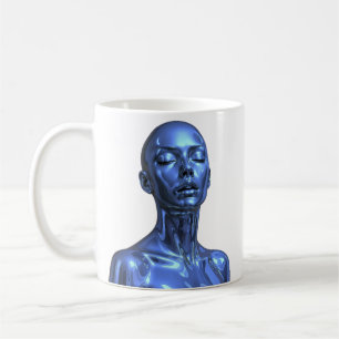 Blaue Tech-Muse Kaffeetasse