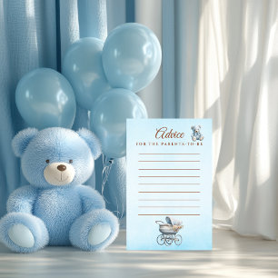 Blaue Teddy-Kinderwagen Elegante Ratgeberkarte im Flyer