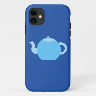Blaue Teekanne auf Marine-Hintergrund Case-Mate iPhone Hülle