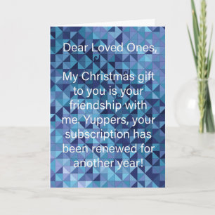 Blaue Temperatur-Quilt-Sarkastische Weihnachtskart Feiertagskarte