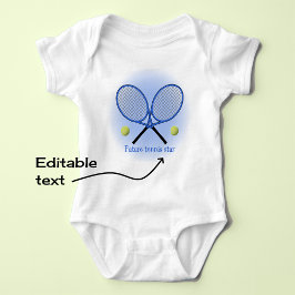 Blaue Tennissterne mit Namen oder Text Baby Strampler