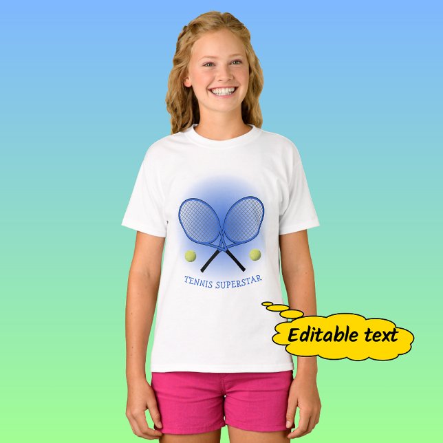 Blaue Tennissterne mit Namen oder Text T-Shirt (Von Creator hochgeladen)
