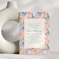 Blaue Terrakotta-Orangen-Volks-Blumen-Braut-Party