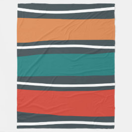 Blaue Terrakotta-Rot-Retrowellen Fleecedecke