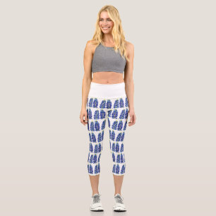 Blaue Texas-Blumen Wildblumen Aquarell Capri Leggings