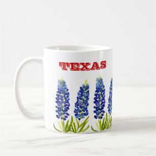 Blaue Texas State Blumen Lupine Aquarell Kaffeetasse