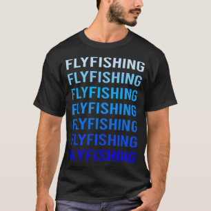 Blaue Text Fliegenfischen T-Shirt