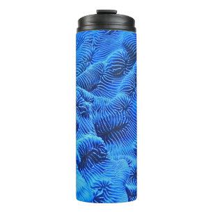 Blaue Textilien Thermosbecher