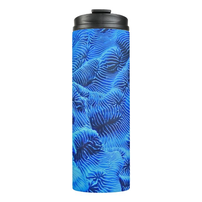 Blaue Textilien Thermosbecher (Vorderseite)
