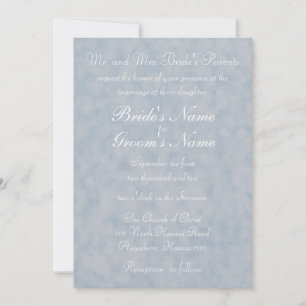 Blaue Textur mit Verse Wedding Einladung