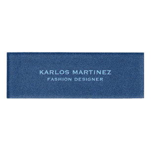 Blaue Textur Namenschild