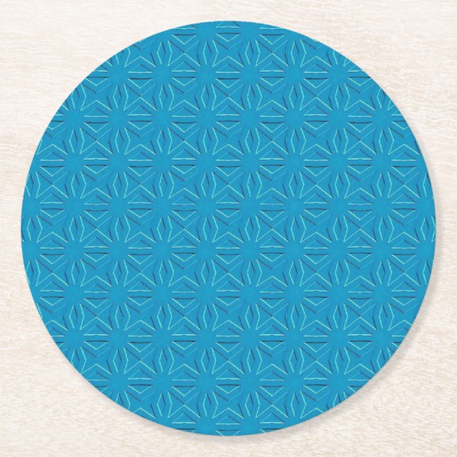 Blaue Textur Runder Pappuntersetzer (Vorderseite)