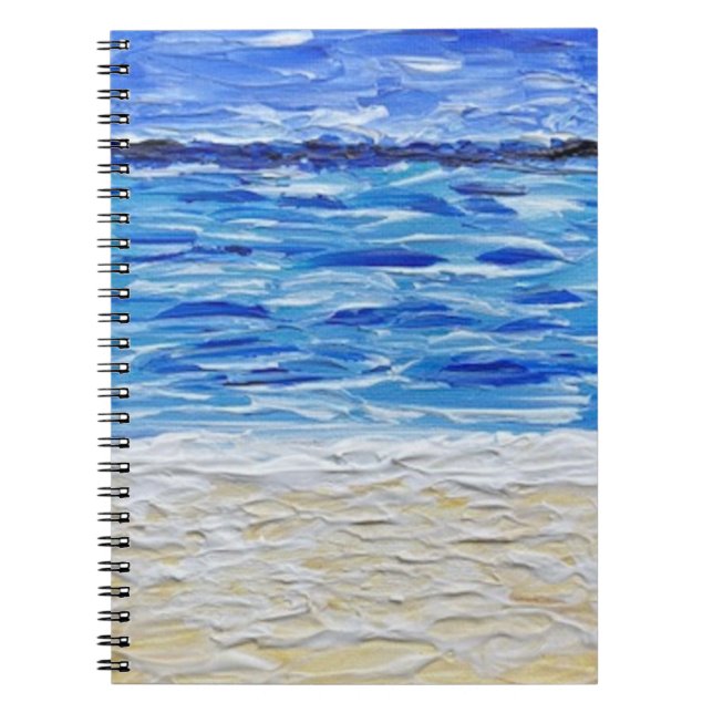 Blaue Textur Strand Kunst Druck Notizblock (Vorderseite)