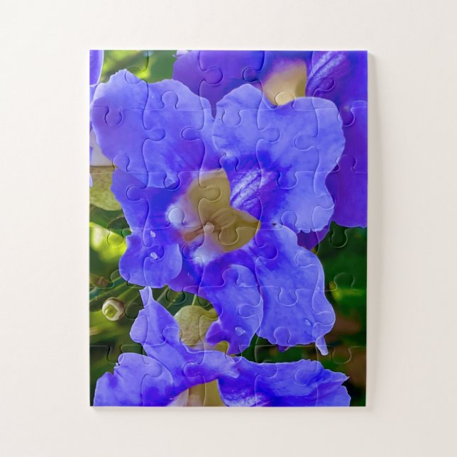 Blaue Thunbergia-Herrlichkeit Puzzle (Vertikal)