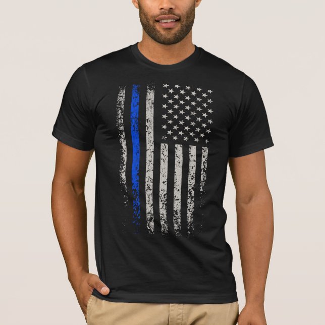 Blaue Thunfischlinie der USA T-Shirt (Vorderseite)