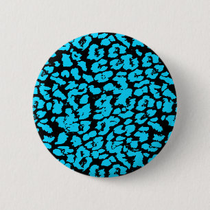 Blaue Tierflecken Abstract Button