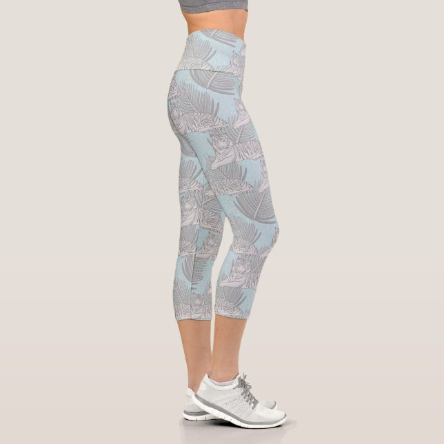 Blaue Tiger Muster Capri Leggings (Rechts)