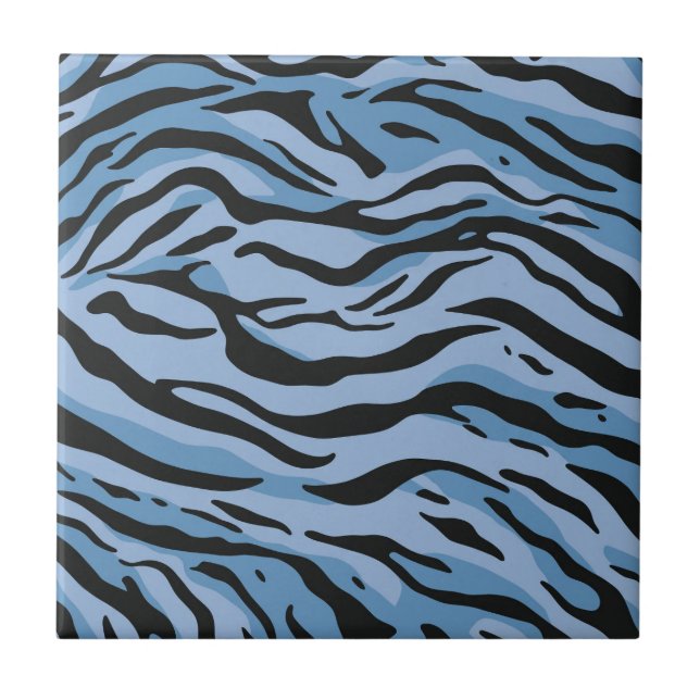 Blaue Tigerstreifen Fliese (Vorderseite)