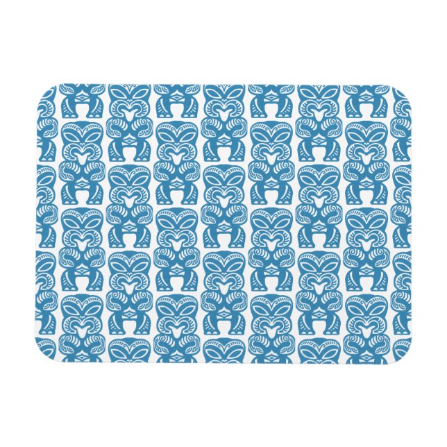 Blaue Tiki-Glücksfigur-Symbol Magnet (Horizontal)
