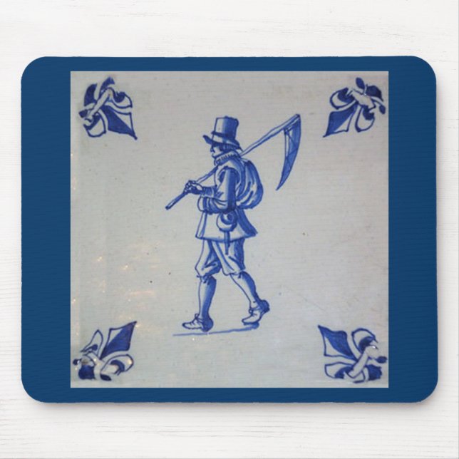 Blaue Tile Delft - Vorlage Mousepad (Vorne)
