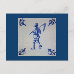 Blaue Tile Delft - Vorlage Postkarte