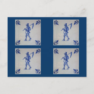 Blaue Tile Delft - Vorlage Postkarte
