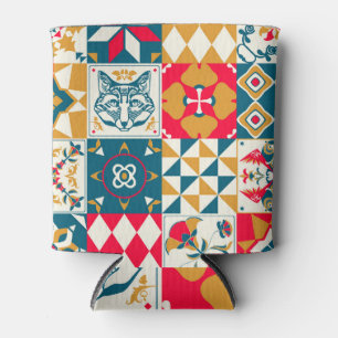 Blaue Tile: Vintager Mosaikhintergrund. Dosenkühler